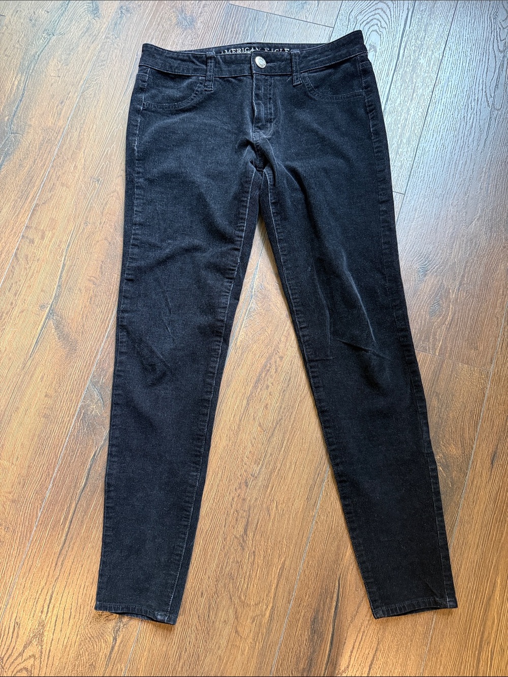 American Eagle Outfitters Black Corduroy Skinny 360 Super Stretch Jeans 4